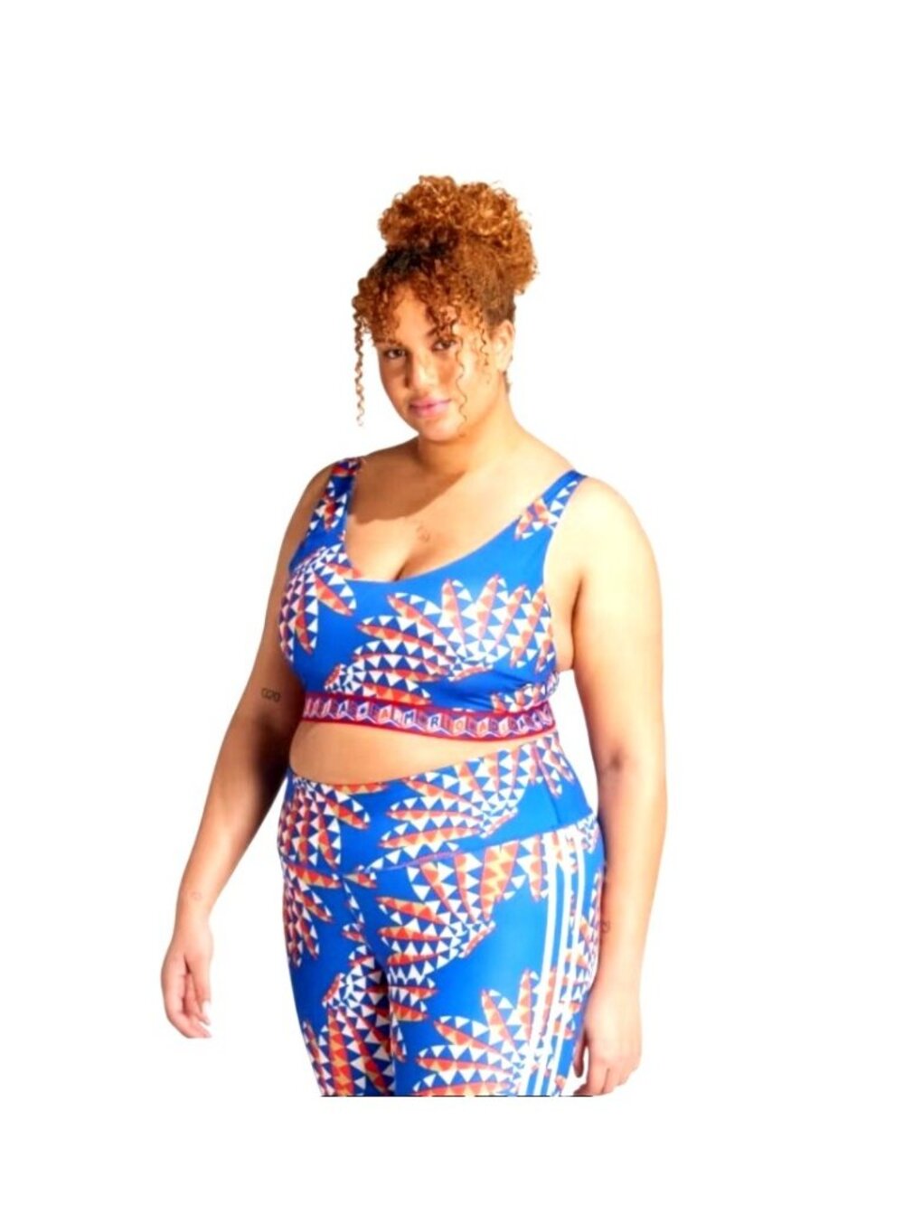 Adidas X Farm Rio Medium-Support Blue Bra Plus Size Adjustable Straps 3X